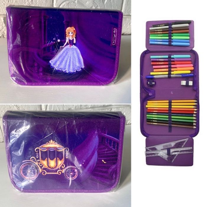 Nowy piórnik z wyposażeniem Herliz Kopciuszek