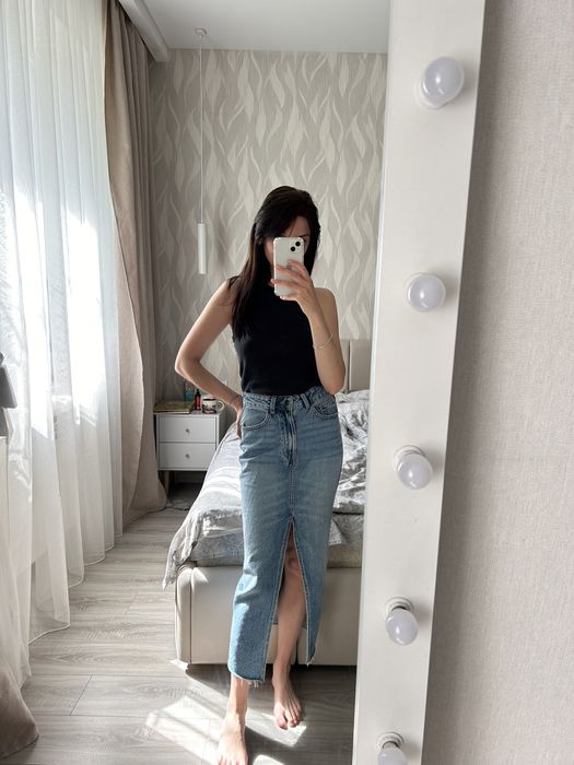 Джинсова спідниця максі XS