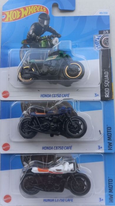 Conj 3 hot wheels honda cb750 café