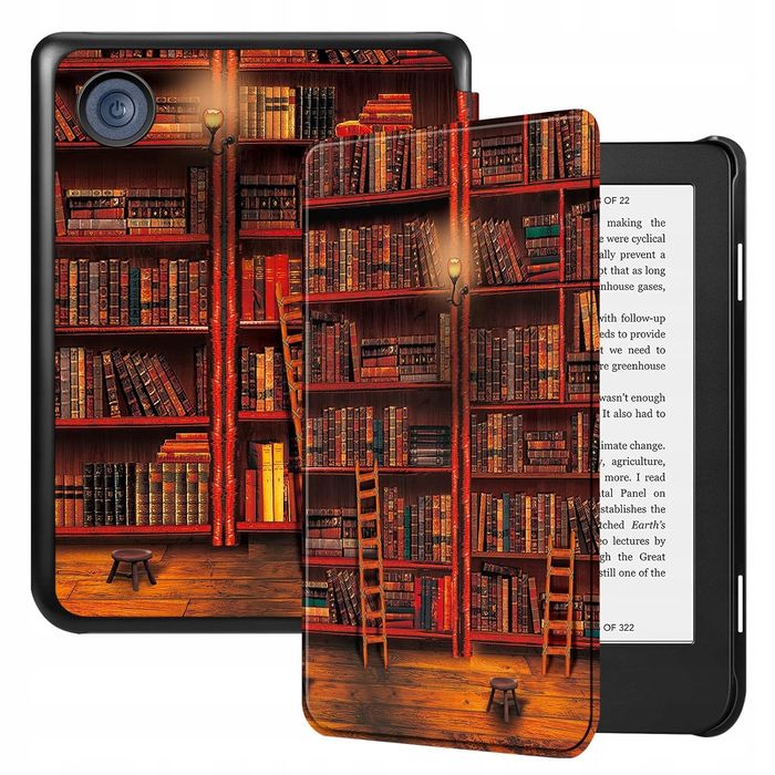 outlet fintie etui kobo clara 6" colour bw 2e, auto sleep, lekkie pu