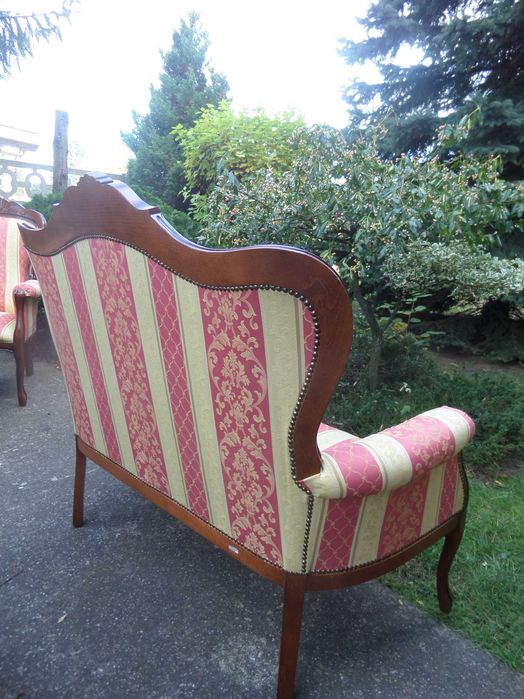 śliczny zestaw ludwikowski sofa i dwa fotele zamek BDB wysyłka dowóz