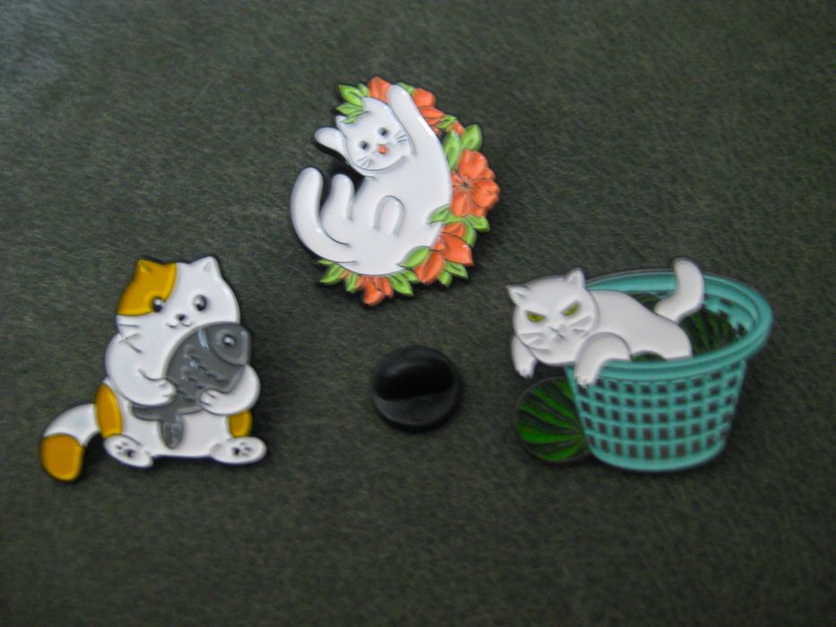 Pins Esmalte Gato c/ Livros NOVO