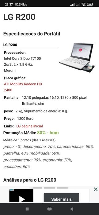 Portátil LG r200