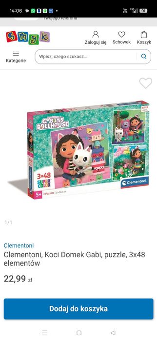 Clementoni, Koci Domek Gabi, puzzle, 3x48 elementów