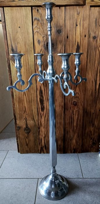 Piękny duży świecznik! Srebrny 102cm