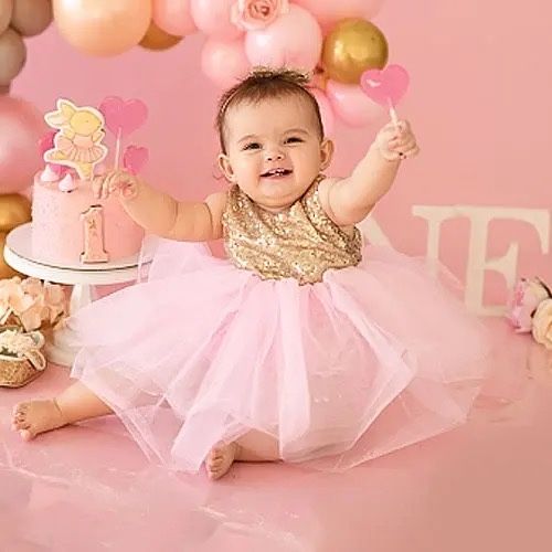 нарядное платье на 1 2 3 года плаття детское годик розовое 74 80 86 4