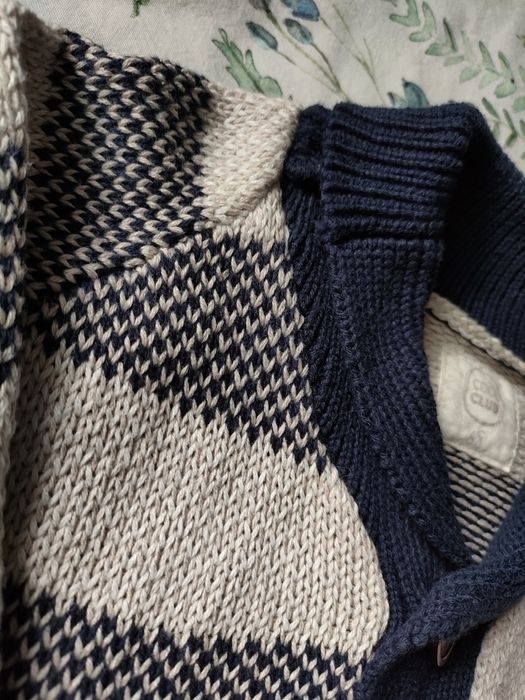 Sweter rozpinany, bawełniana przędza, Cool Club, r. 68/74