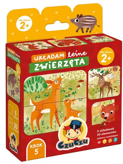 Puzzle CzuCzu 5w1. Układam leśne zwierzęta. Bright Junior Media