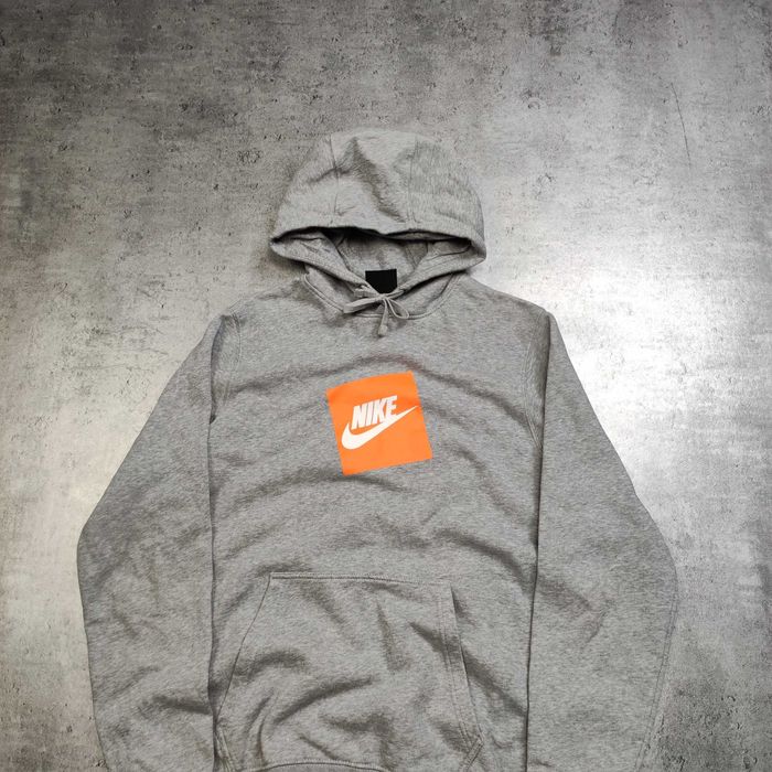 MĘSKA bluza z Kapturem Hoodie Szara Bawełna Duże Logo Casual AIR Nike