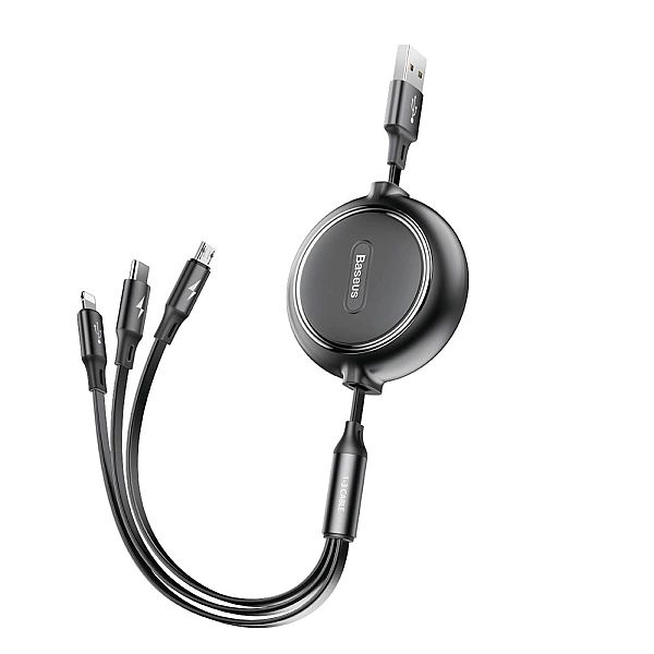 Baseus Golden Loop rozwijany kabel 3w1 USB - micro USB / Lightning / U