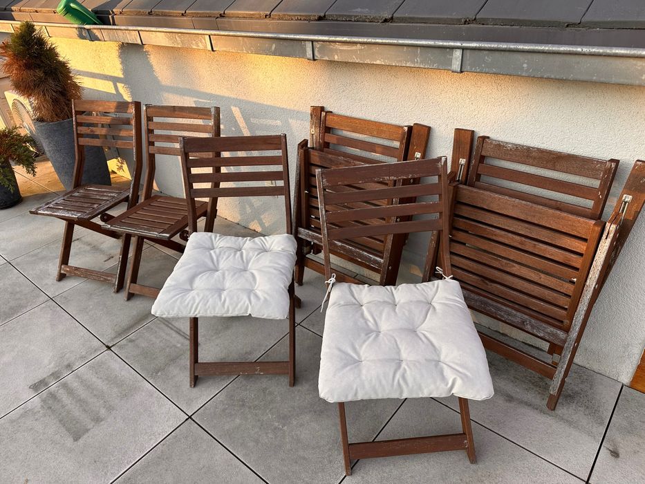 Zestaw ogrodowy Ikea Applaro - 4 krzesła 2 leżaki 1 stół 1 ławka