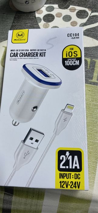 Carregador de isqueiro para automóvel para iOS