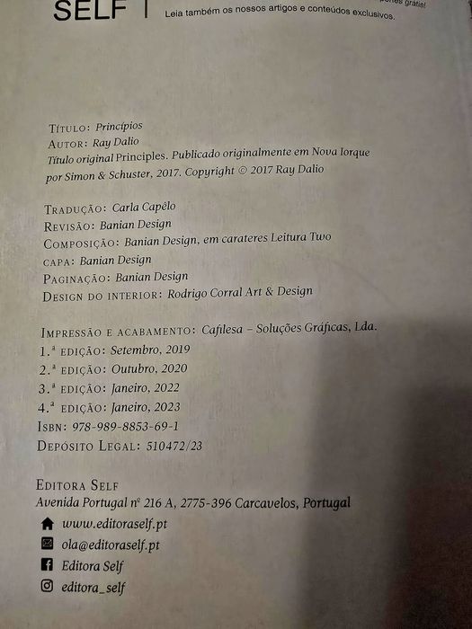 Livro "Princípios" de Ray Dalio