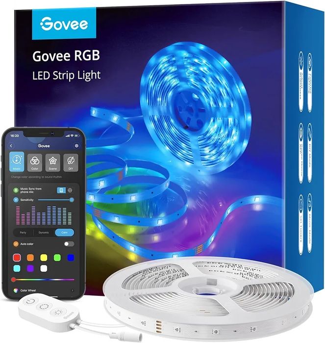 Taśma LED Govee WiFi 5m, inteligentna taśma LED RGB, sterowanie z apli