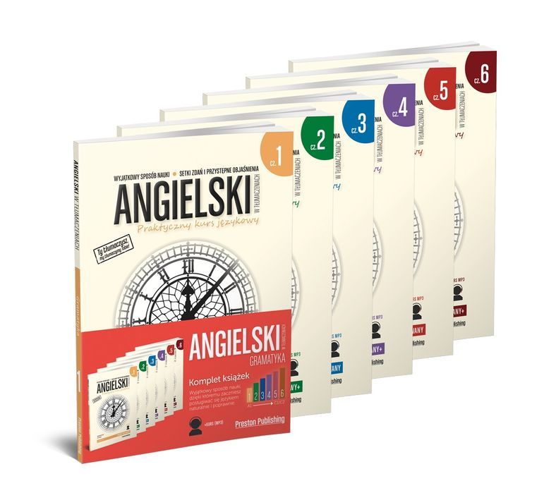 Pakiet Angielski W Tłumaczeniach Gramatyka Tomy 1-6 Preston Publishing