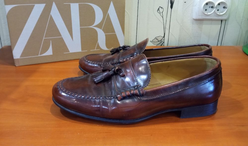 Продам мужские кожаные оригинальн туфли лоферы Zara man . Испания