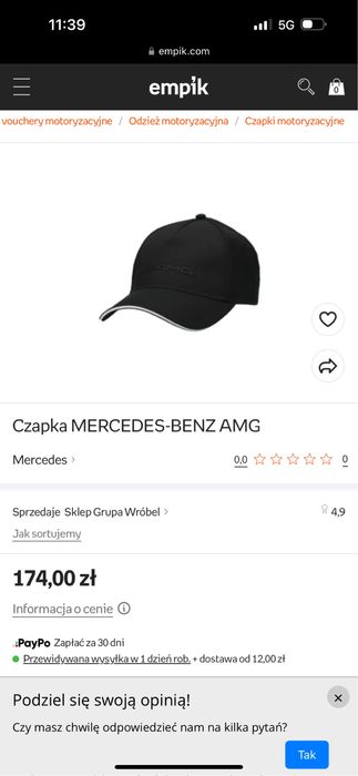 Sprzedam czapeczkę z daszkiem Mercedes Benz
