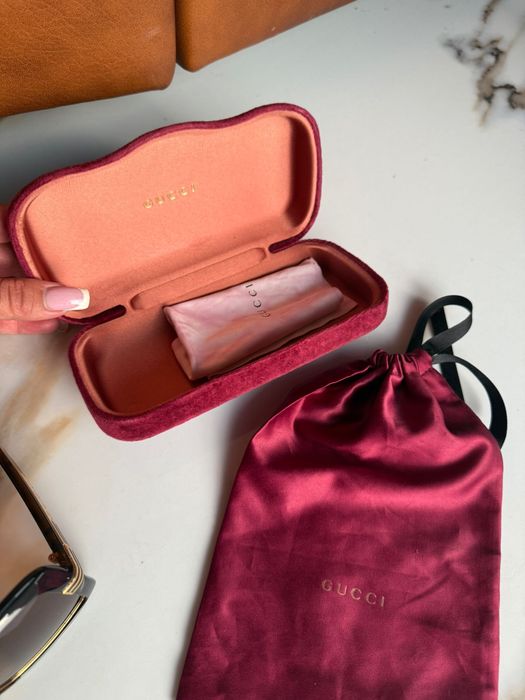 GUCCI okulary przeciwsłoneczne unisex brązowo złote