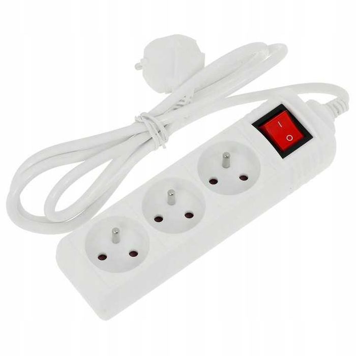 Przedłużacz listwa zasilająca z wyłącznikiem 3 gniazda