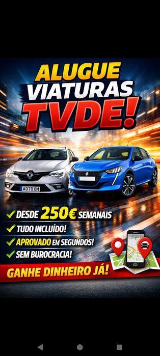 Viatura TVDE Regime de aluguer / Elétrico e Diesel