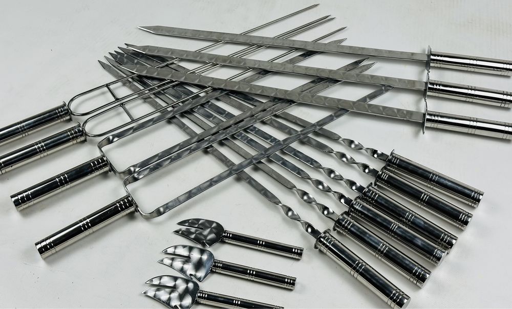 Шампура, наборы шампуров, двойной, для овощей, для люля кебаб, вилка