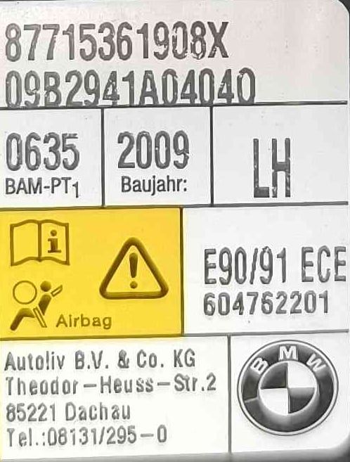 Airbag Banco Esquerdo 604762201 - BMW 3