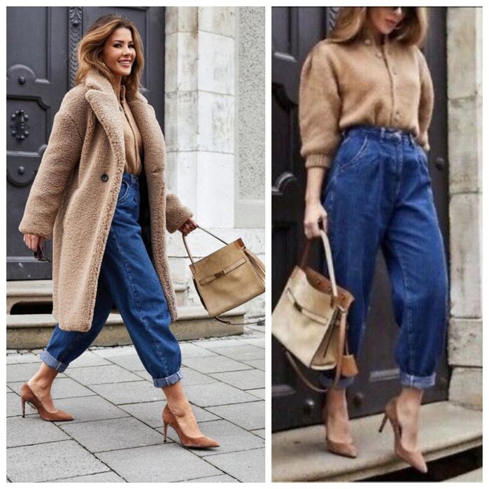 ZARA S-M granatowe slouchy Baggy jeans szerokie nogawki