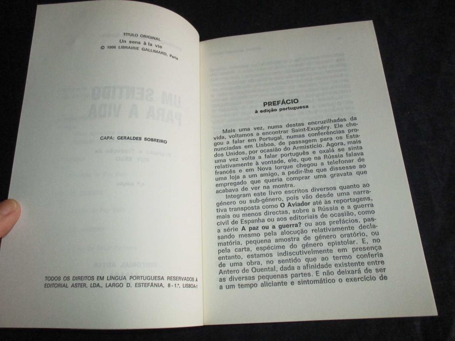 Livro Um sentido para a vida Antoine Saint-Exupéry