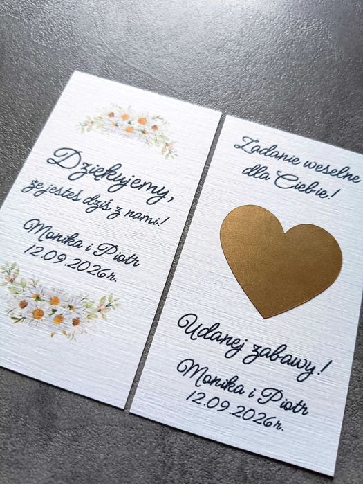 Zdrapki weselne kwiatowe wzory