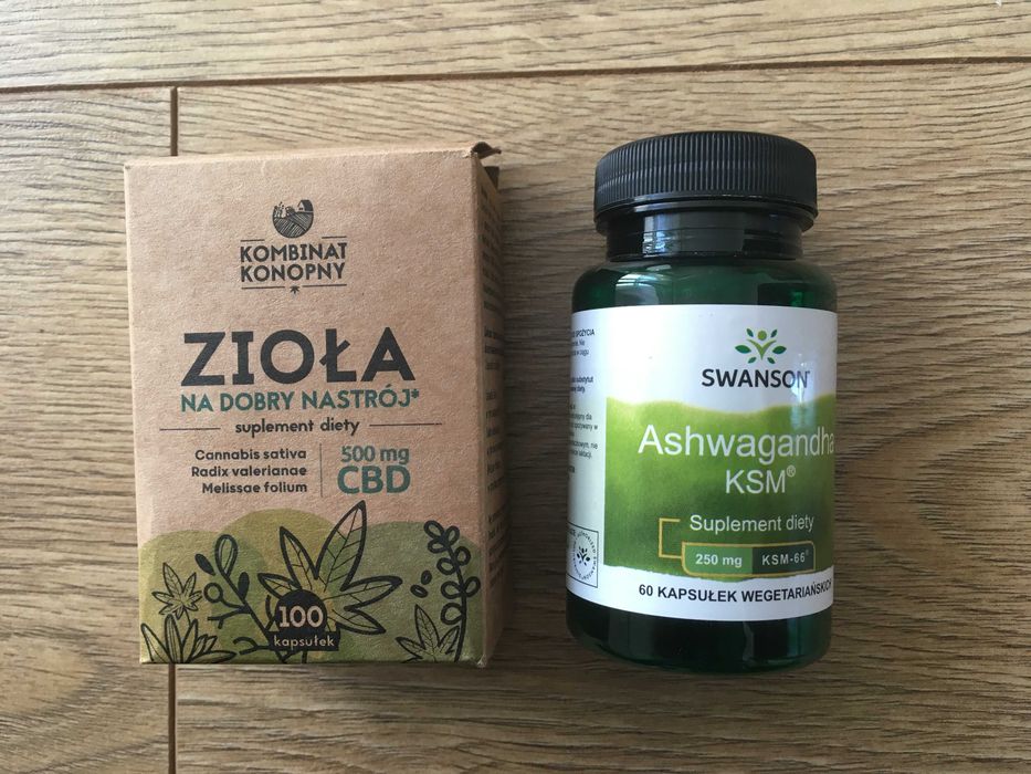 Ashwagandha KSM + Zioła CBD 500mg Kapsułki