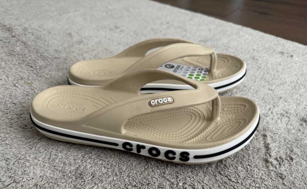 крокси Crocs Bayaband Flip M8- W10 39-40р. (25см) бежеві