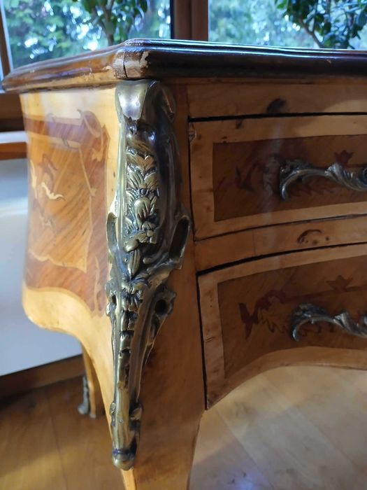 Biurko pałacowe DREWNIANE intarsja przywiezione zFrancji ODBIÓR BĘDZIN
