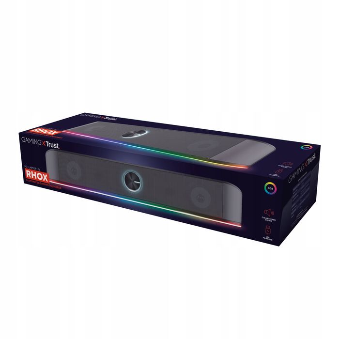 głośnik soundbar komputerowy pc rgb led 12w gamingowy stereo