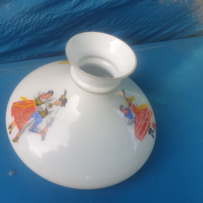 Klosz do lampy naftowej Vitropol ZHSGiT Pieńsk Tańce Zofia Stryjeńska