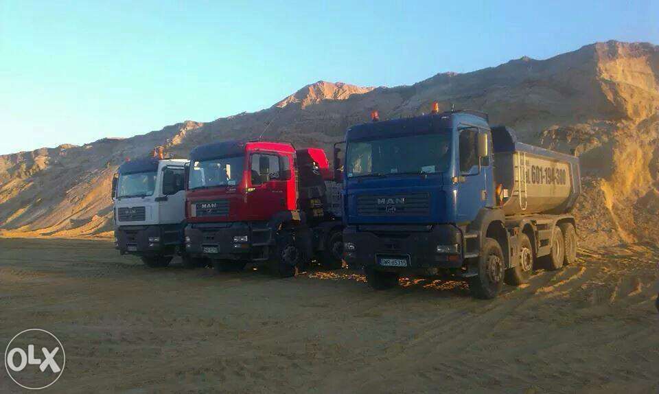 Transport i sprzedaż kruszywa,piasku, itp.wywrotki od 1do27ton