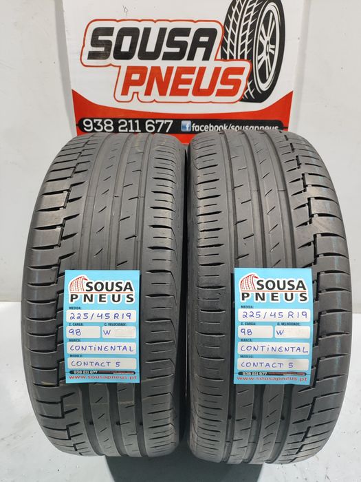 2 pneus semi novos 225-45R19 Continental - Oferta dos Portes