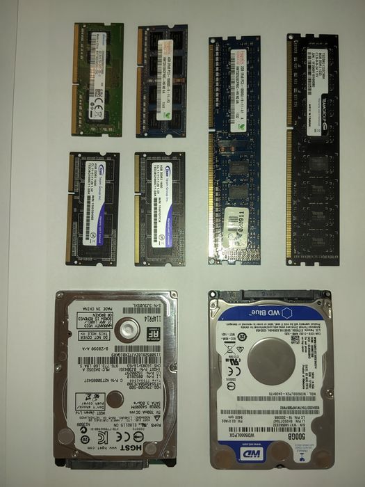 Озу та діски пам'яті DDR3, DDR4, HHD