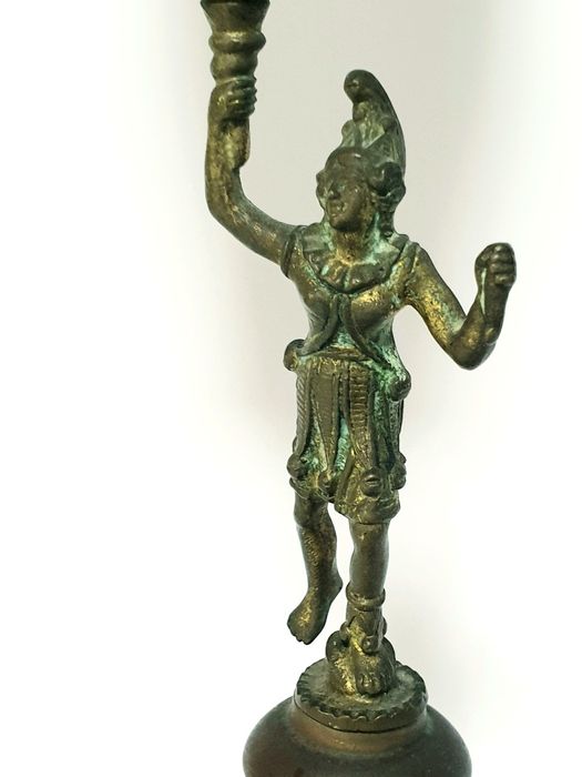 For restoration: antique figurative bronze candlestick