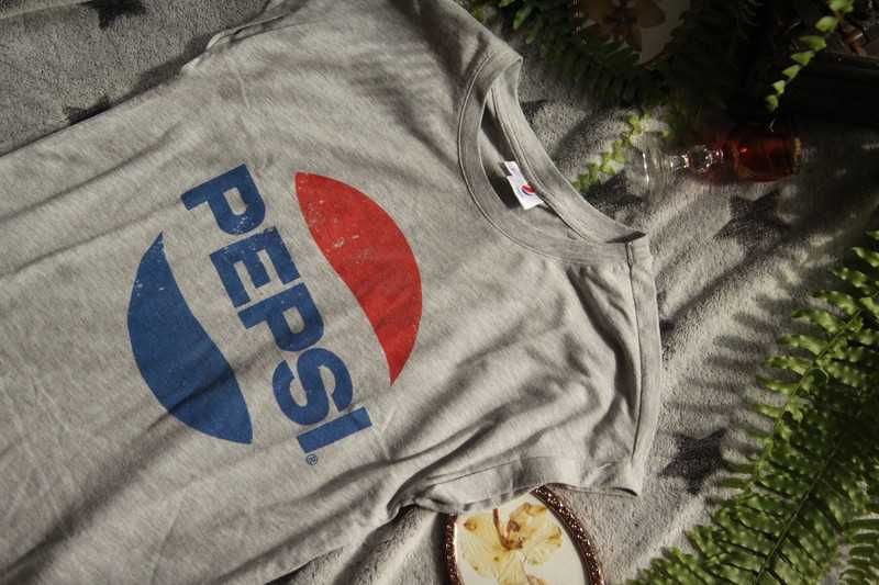 oryginalna t-shirt Bluzka koszulka pepsi coca cola szara letnia S