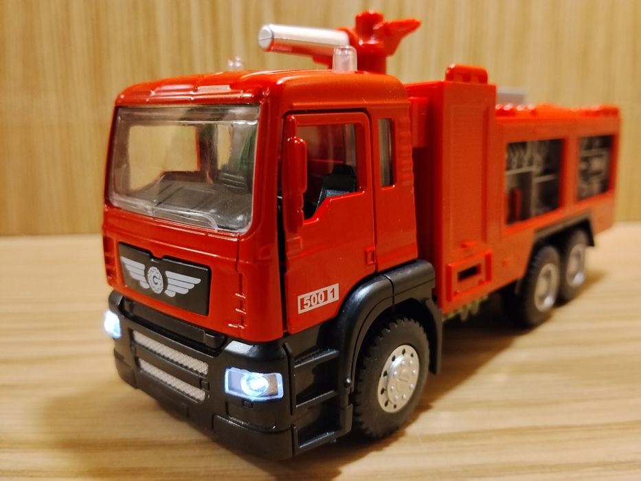 Модель Камаз пожарный  автоэвакуатор Автопром металл свет звук инерция