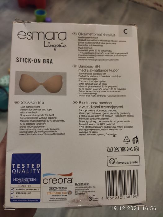 Samoprzylepny biustonosz C nowy