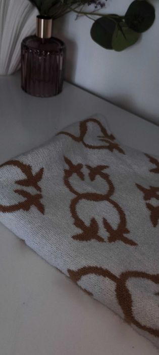 Szal szalik PINKO monogram beż brąz