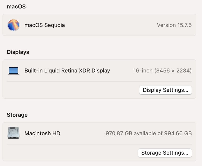 MacBook Pro 16 2021 M1 Max 32 GPU 32Gb RAM 1TB SSD 91%