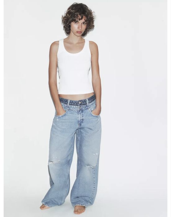 Джинси Zara TRF з подвійним поясом
