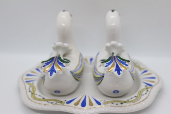 Raro Galheteiro Patos Vista Alegre Decoração Olaria de Viana 1924