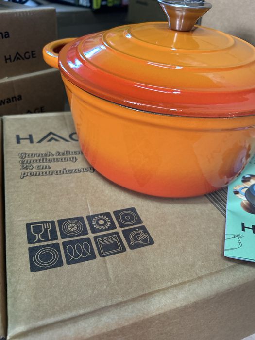 Garnek żeliwny 4 litrowy HAGE Orange