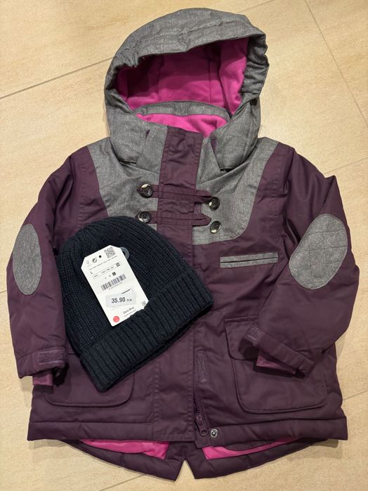 Kurtka w rozmiarze 92, czapka Zara gratis.