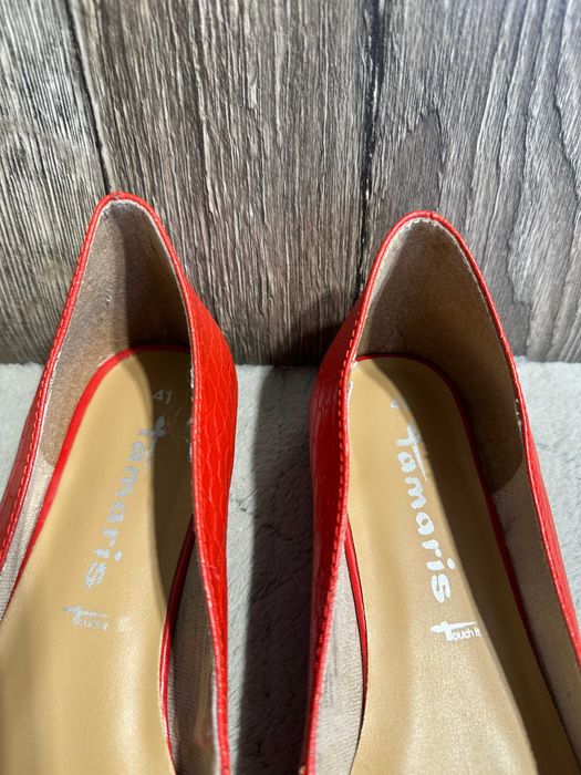 Buty damskie czerwone baleriny tamaris 41