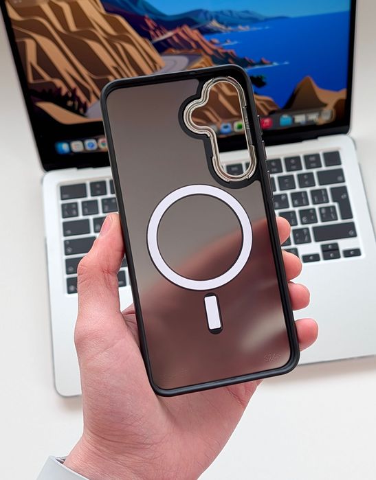 Чохол Space Matte Case with MagSafe для Samsung Galaxy S24/S25 | Чохол-накладка з Магсейф на Самсунг С24/С25 | Протиударний бампер Samsung S24/S25
