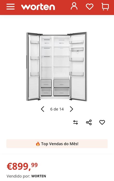 Frigorífico Americano Hisense RS3P558NMIE (Novo Embalado / Garantia 3 Anos)